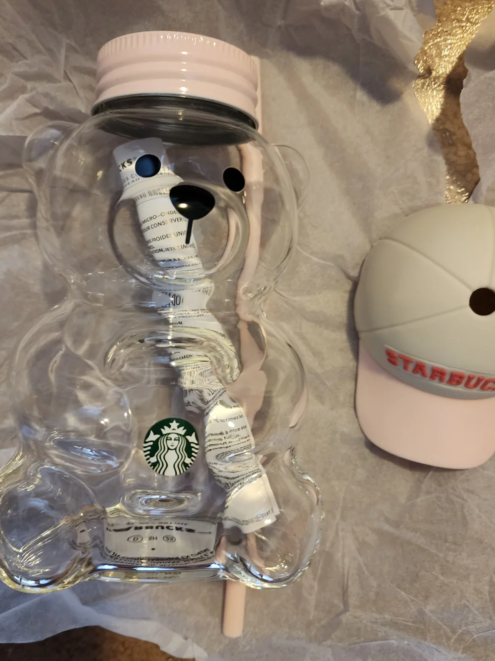 Starbucks Pink Bear-Shaped Reusable Water Bottle